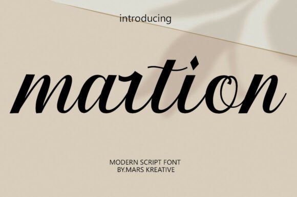 Introducing Martion: A Modern Script Font for Editorial Design